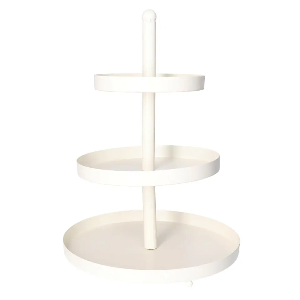 Etagere - wit - metaal - 3-laags - 30 x 55 cm - hapjes/high tea