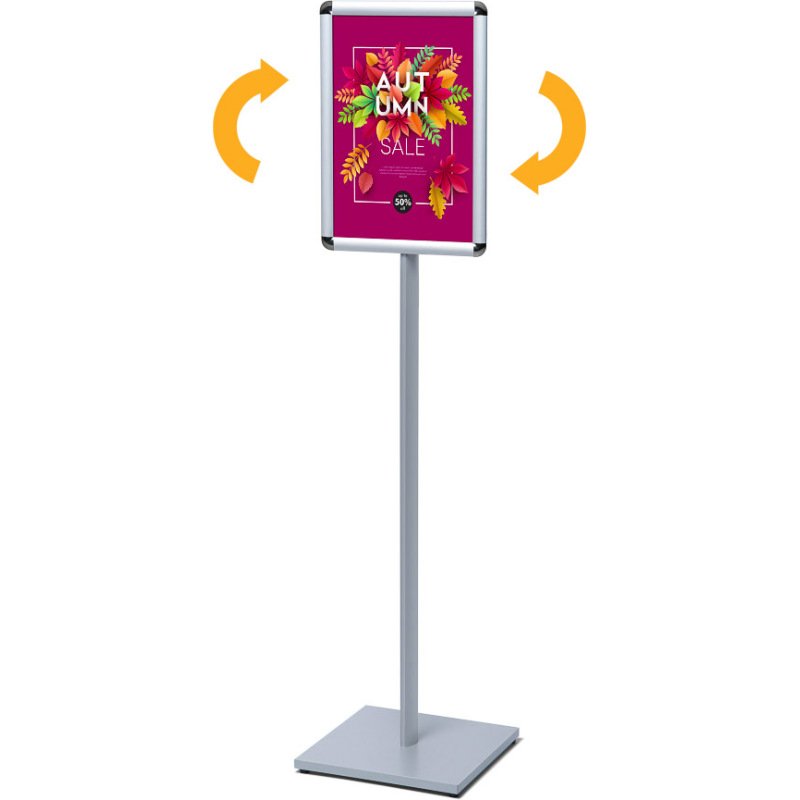 Porte affiche sur pied Catching Pole cadre aluminium coins arrondis
