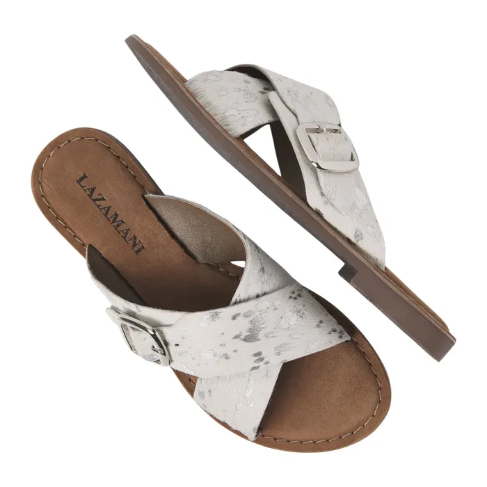 Lazamani Crossed Straps Slippers Dames