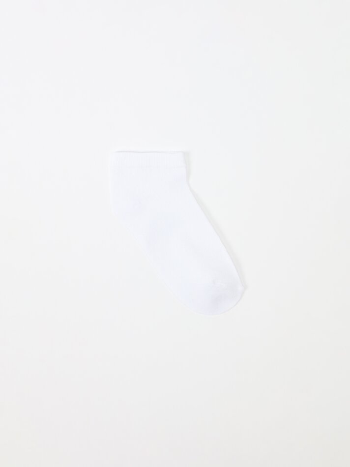 Pacote com 7 pares de meias curtas em cores básicas - Azul Claro