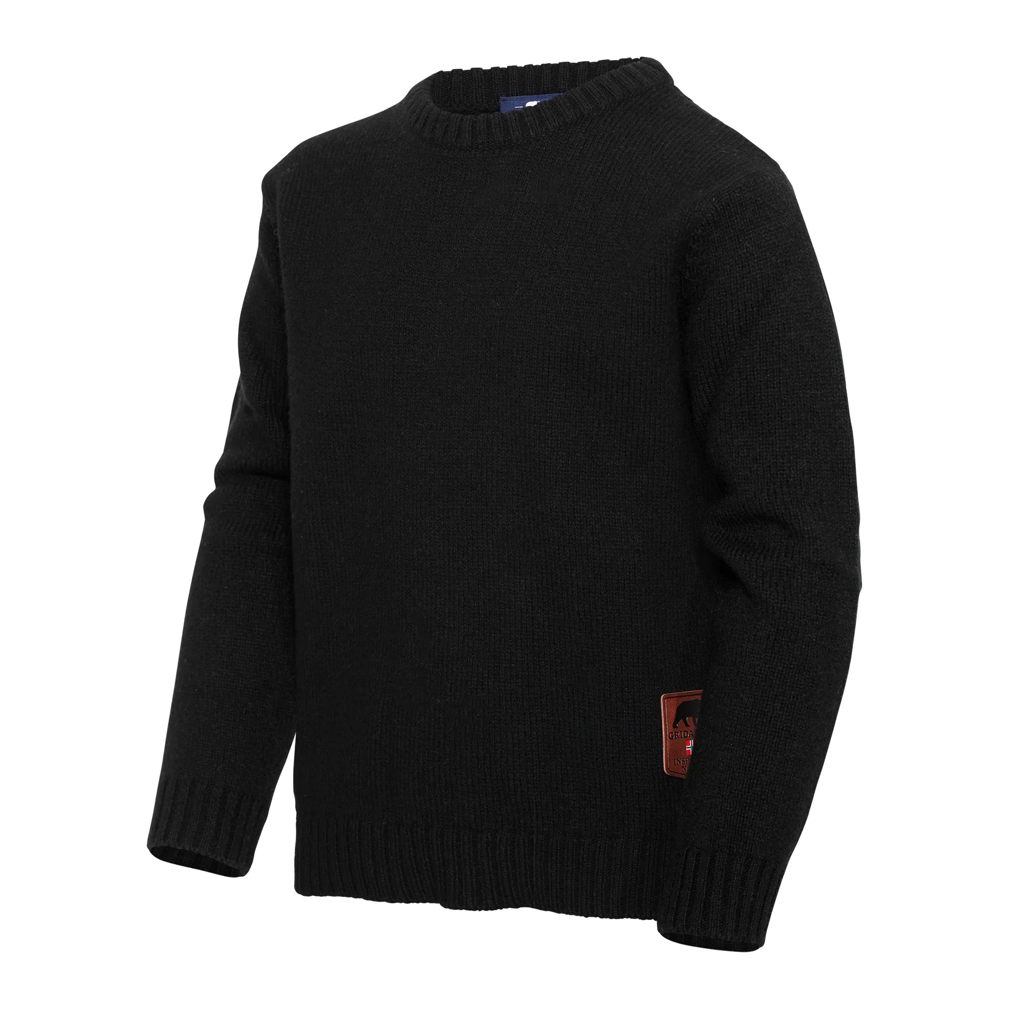 Gridarmor Kids' Snøkrystall Solid Round Neck Ullgenser Black Beauty
