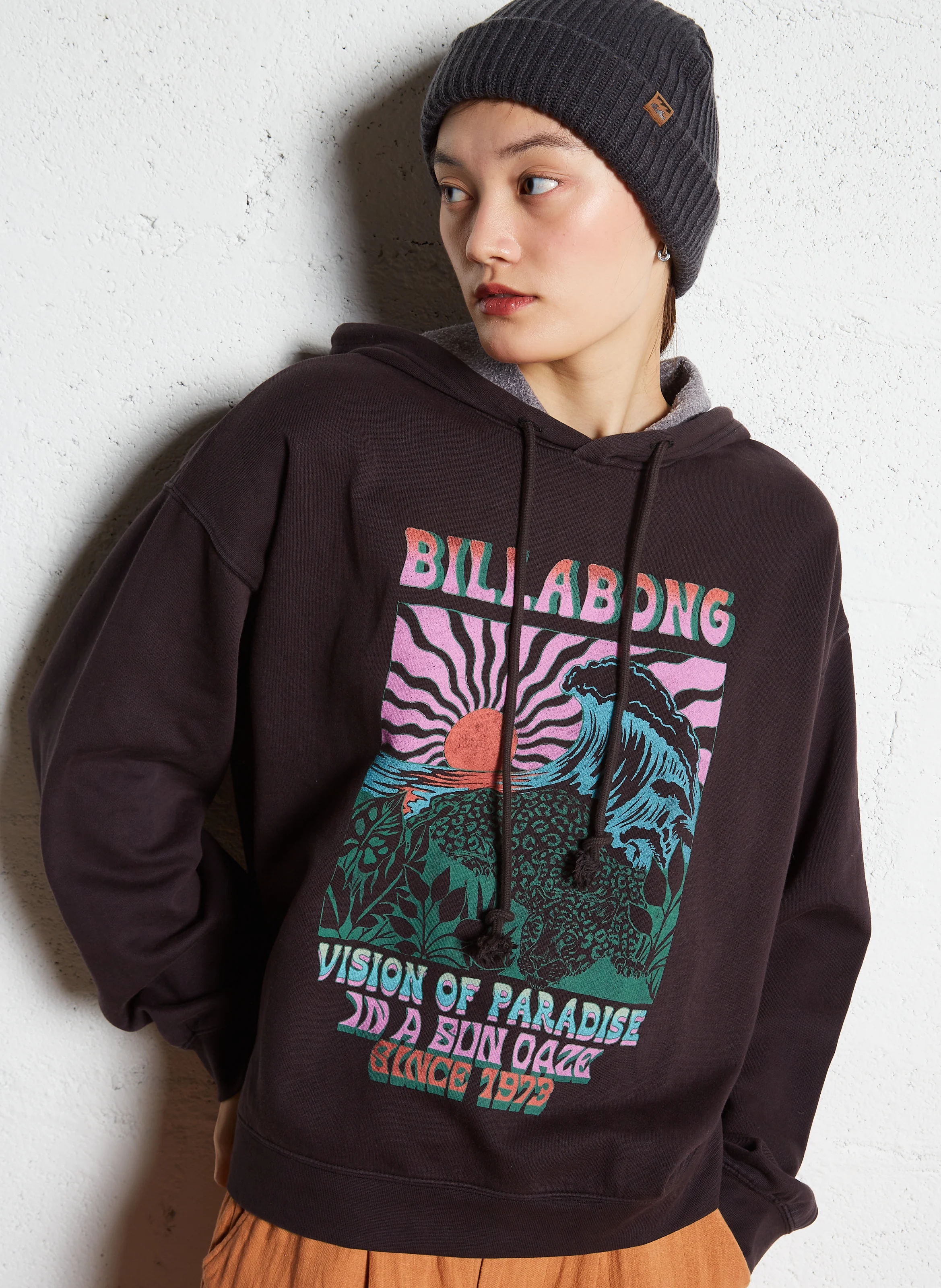 KEEP IT UP - Sweat àcapuche oversize en coton mélangé | Noir