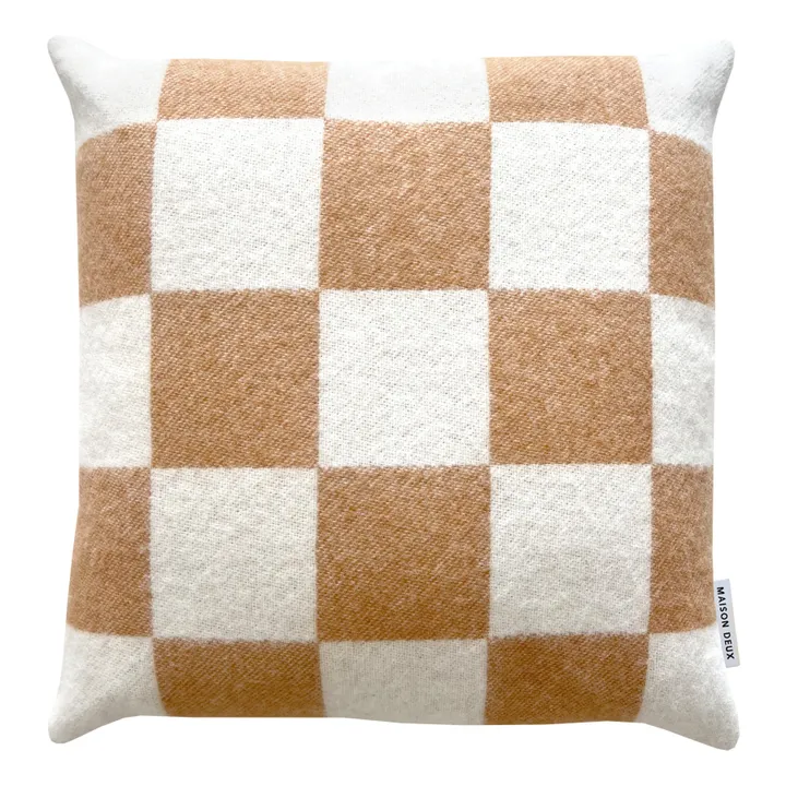 Maison Deux Coussin Damier | Blanc cassé