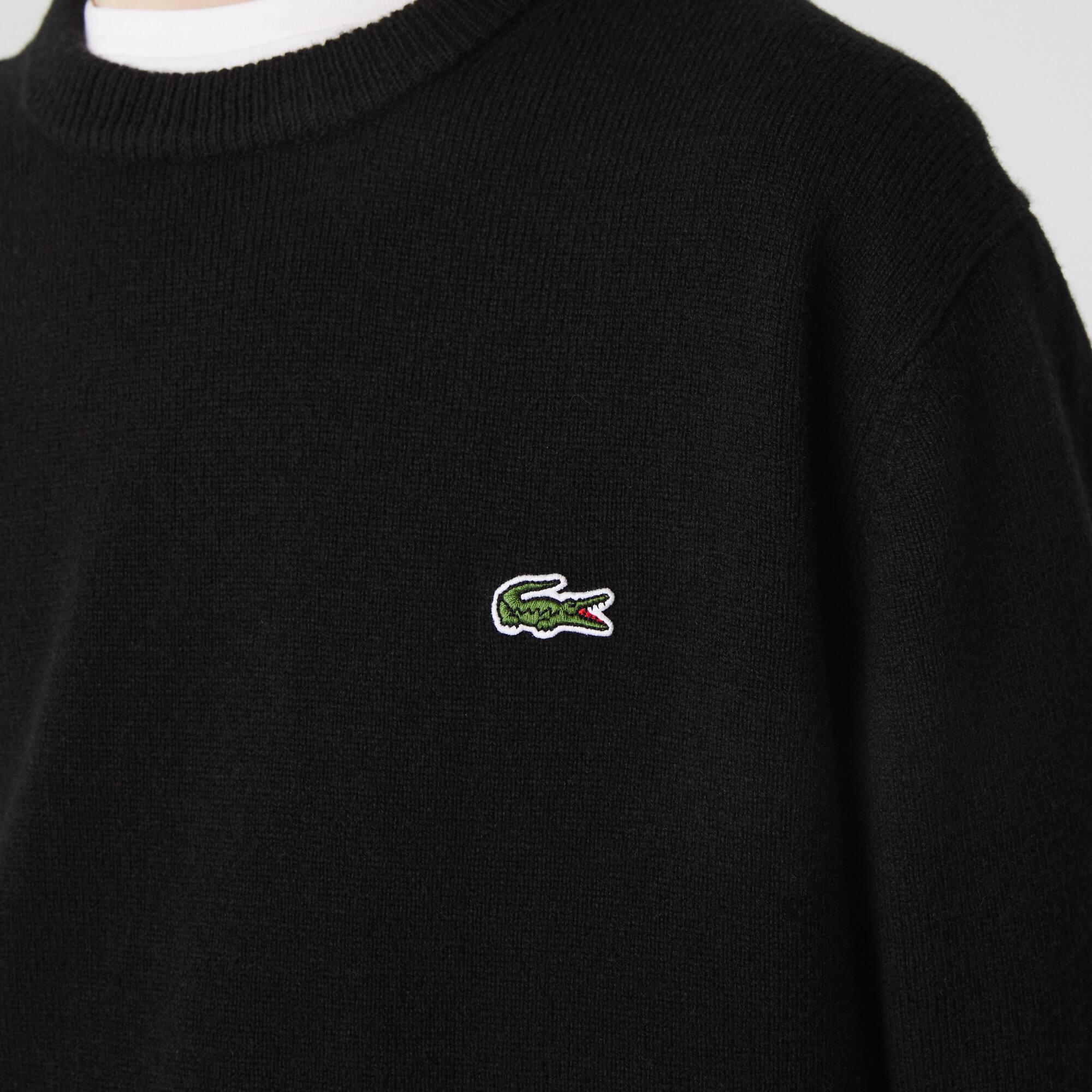 Herren Woll-Pullover mit Rundhals Pullover - Schwarz - Lacoste - Herren