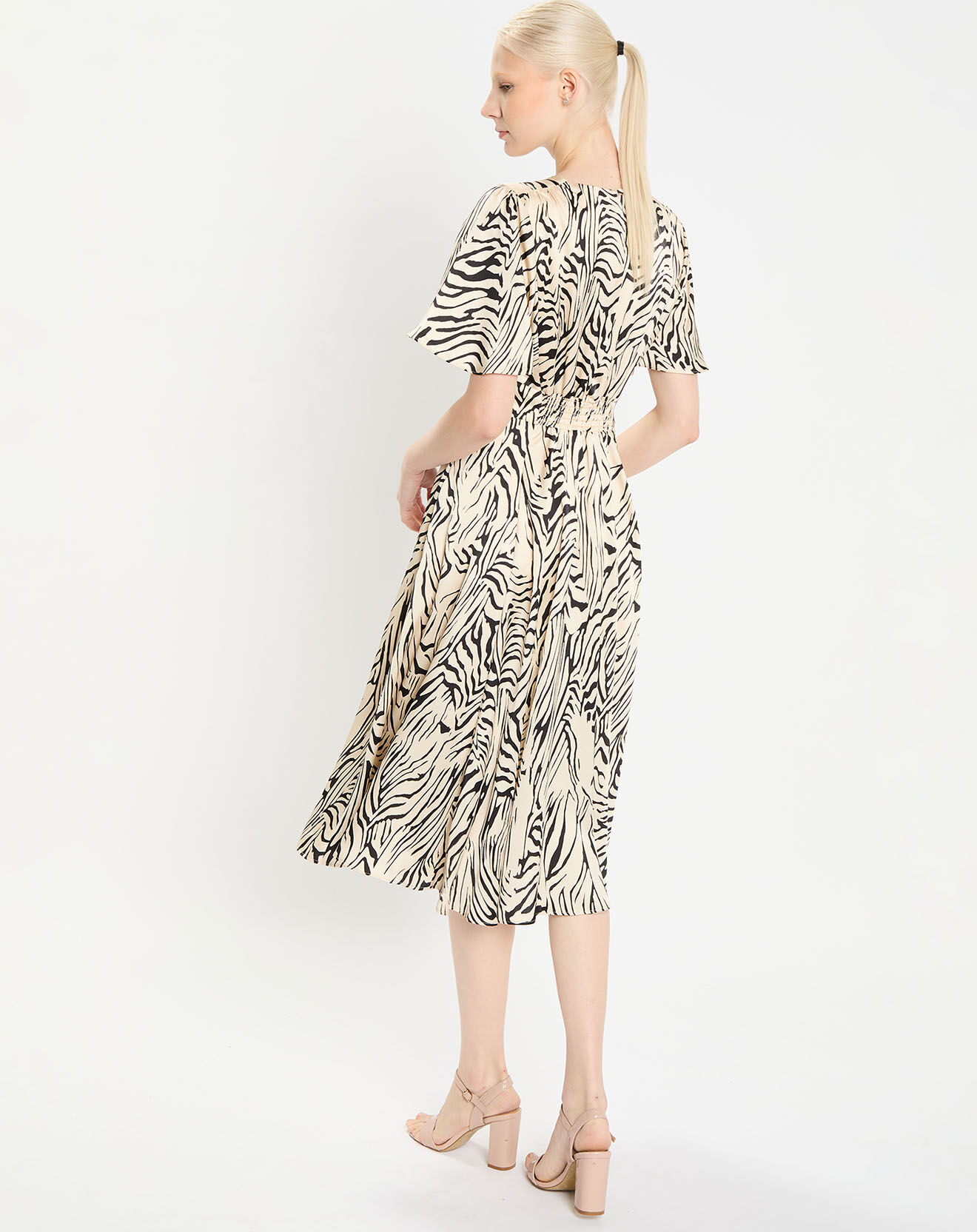 Zapa Robe Rafi imprimée zèbre noir/beige
