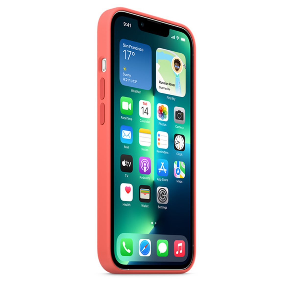iPhone 13 Pro MagSafe Silikon Case Hülle (MM2E3ZM/A) - Hellrot Polemo (Hellrot)