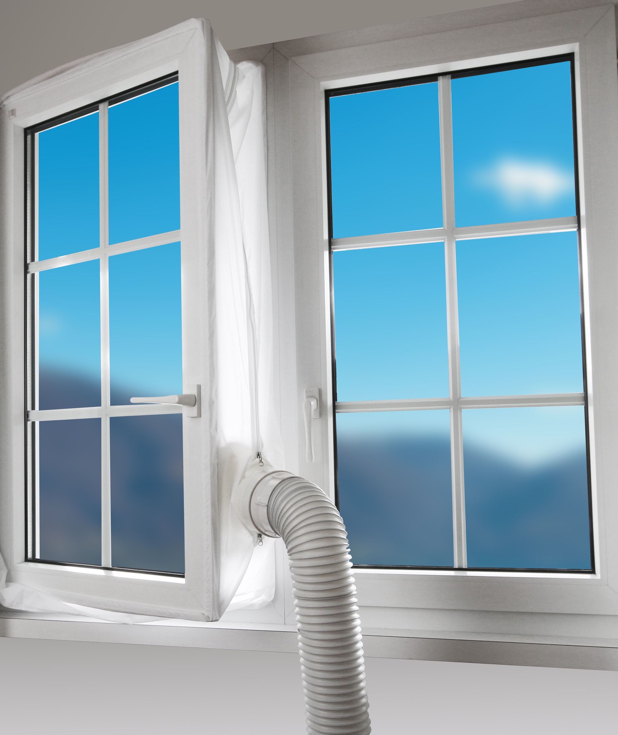 Sonnenkönig Fenster-Set Erweiterung »Fensterkit, max. Umfang 4m, inkl. Klettband, leichte Montage,« 40° waschbar, Nachtruhe ohne Moskitos, auch für Dachfenster