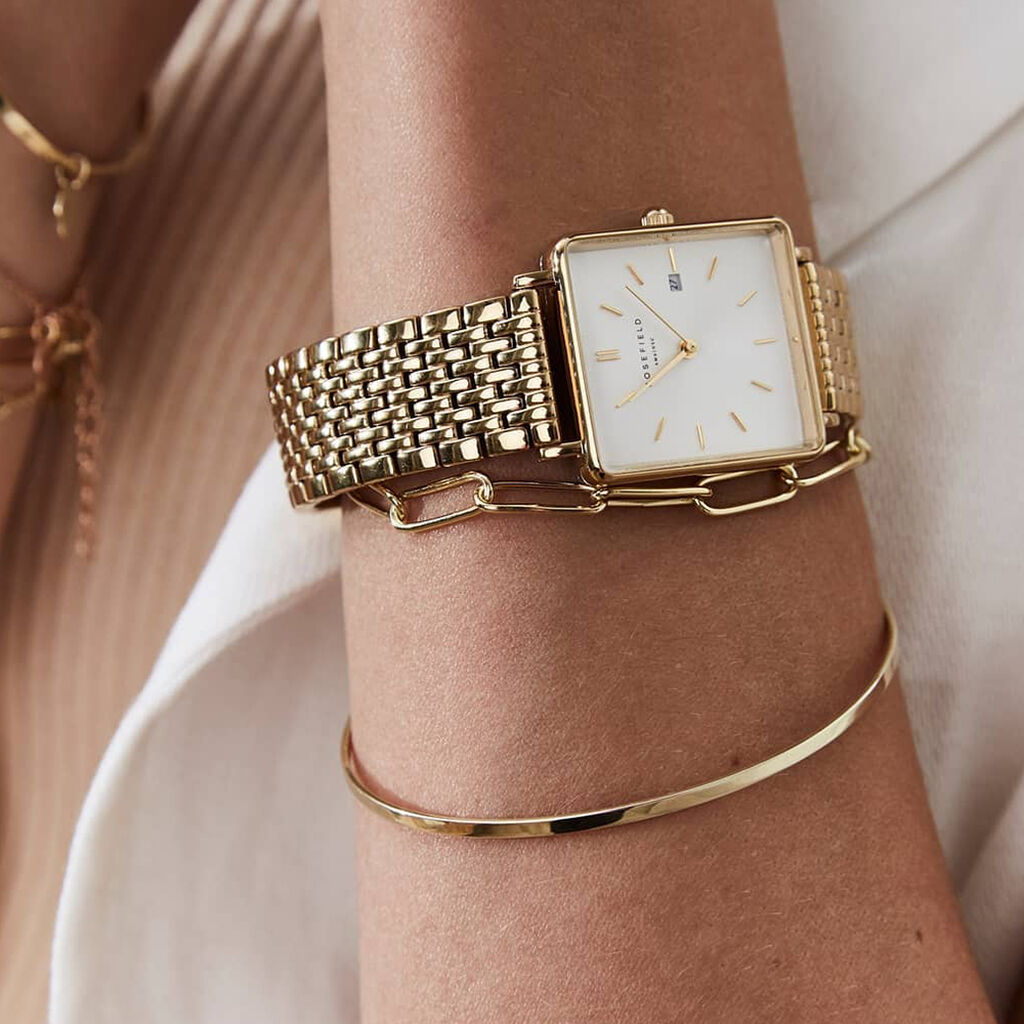 Montre Rosefield The Boxy Blanc