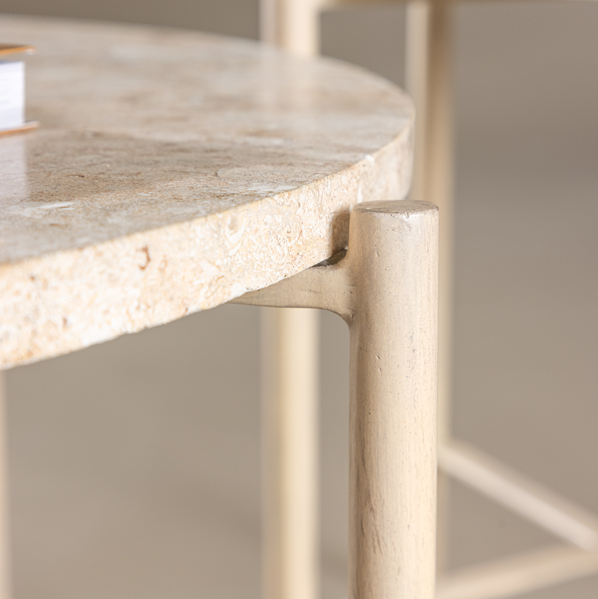 Salontafel Thora - met stenen blad Beige