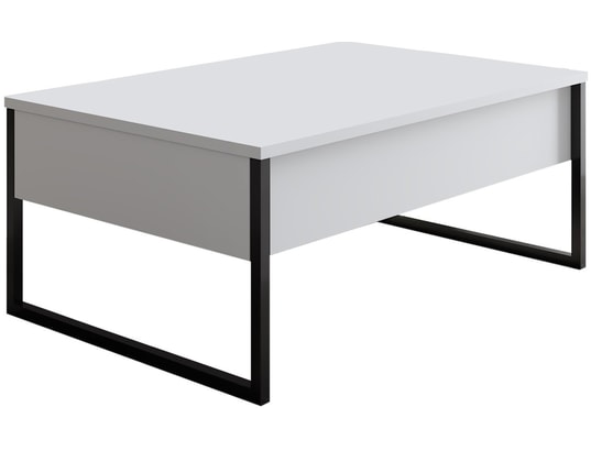 CONCEPT1 - Table basse Luxe blanc noir 90 x 60 x h40cm