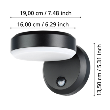 Eglo buitenlamp Fornaci met bewegingssensor zwart