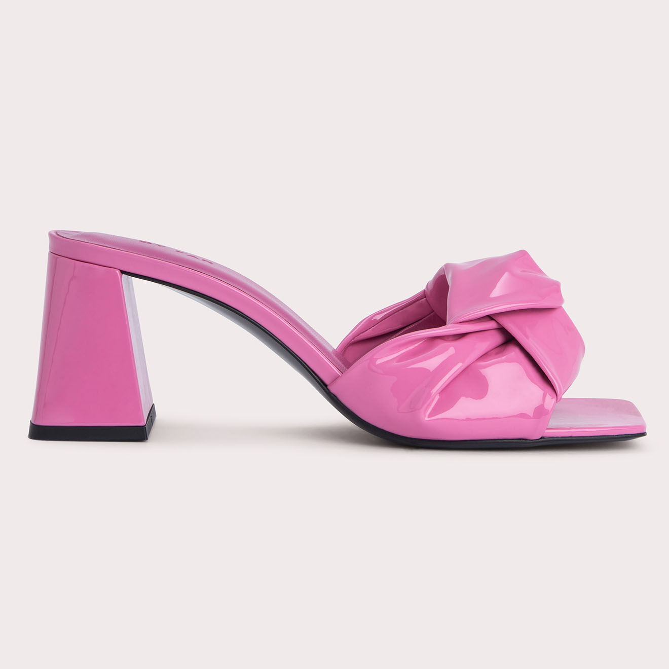 By Far Mules en Cuir verni Lamar roses - Talon 7 cm