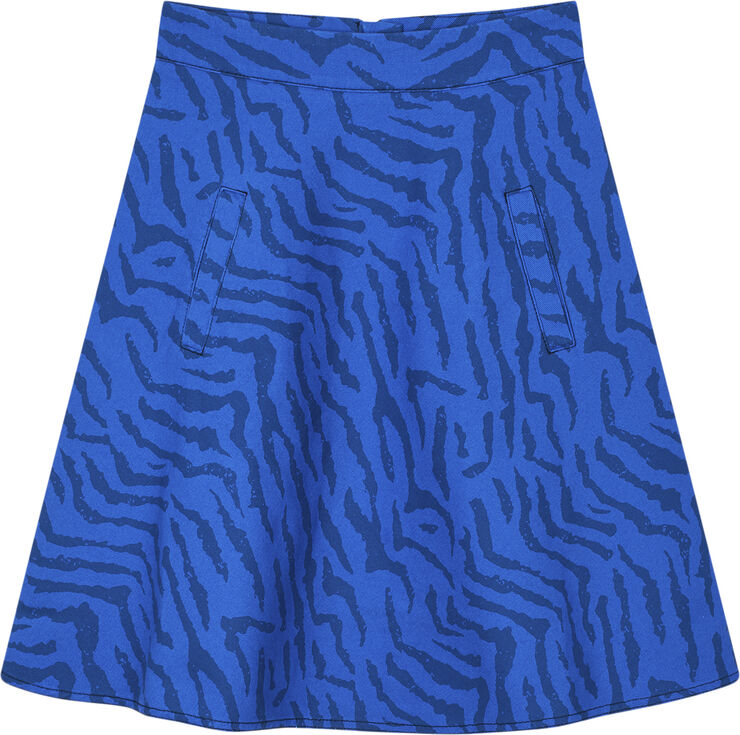Mads Nørgaard - Copenhagen Sketch Denim Stelly Skirt Blå zebra print