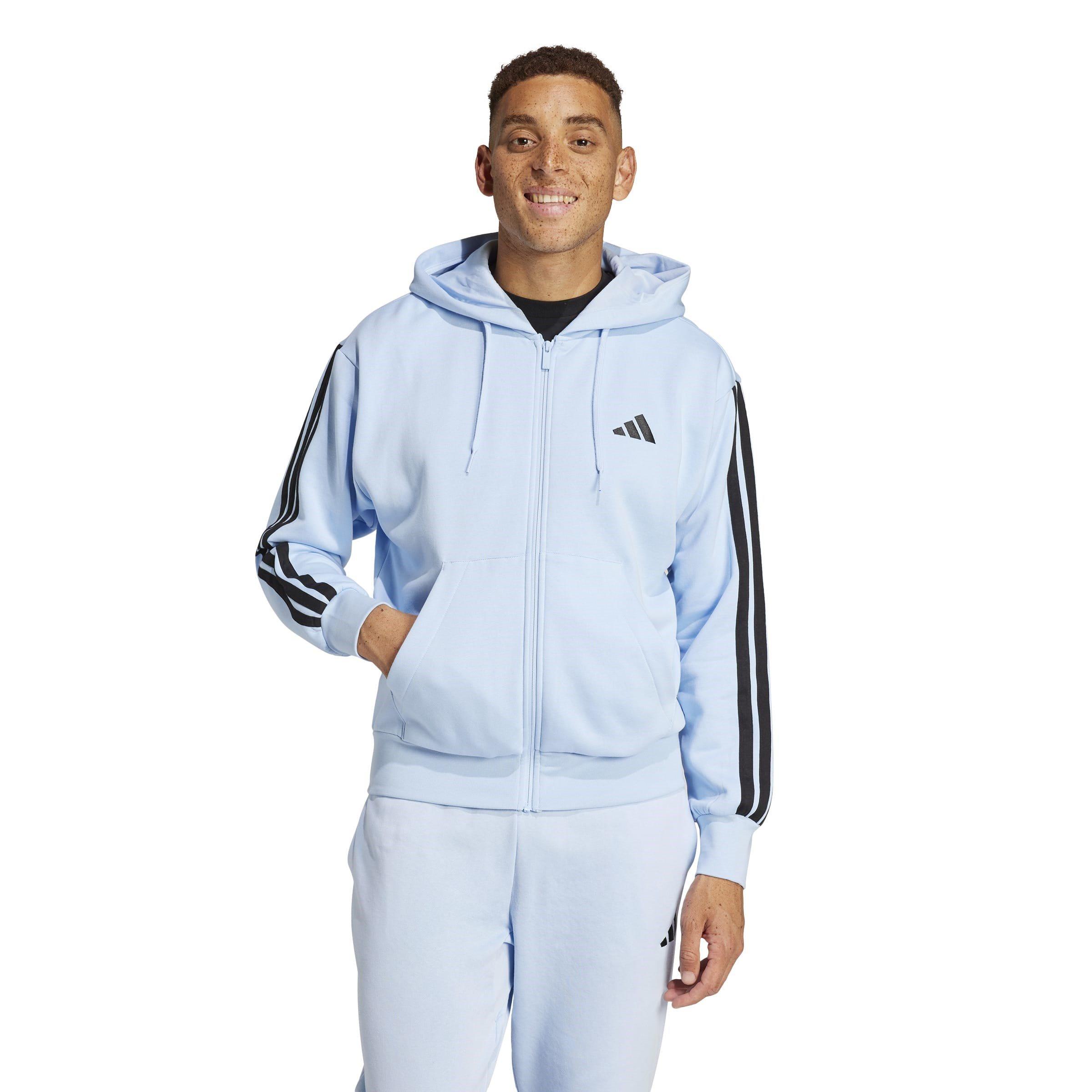 adidas Essentials Fleece 3-Stripes Full-Zip Hoodie Mens