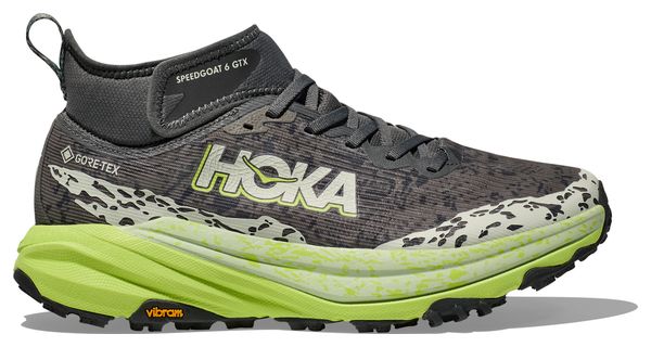 Chaussures Trail Hoka Speedgoat 6 Mid GTX Gris/Vert Homme
