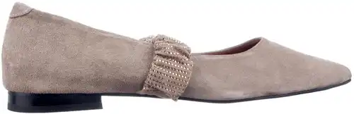 Babouche taupe/goud Sage-117 - maat 43 ballerina taupe - maat 43 Calandschoen