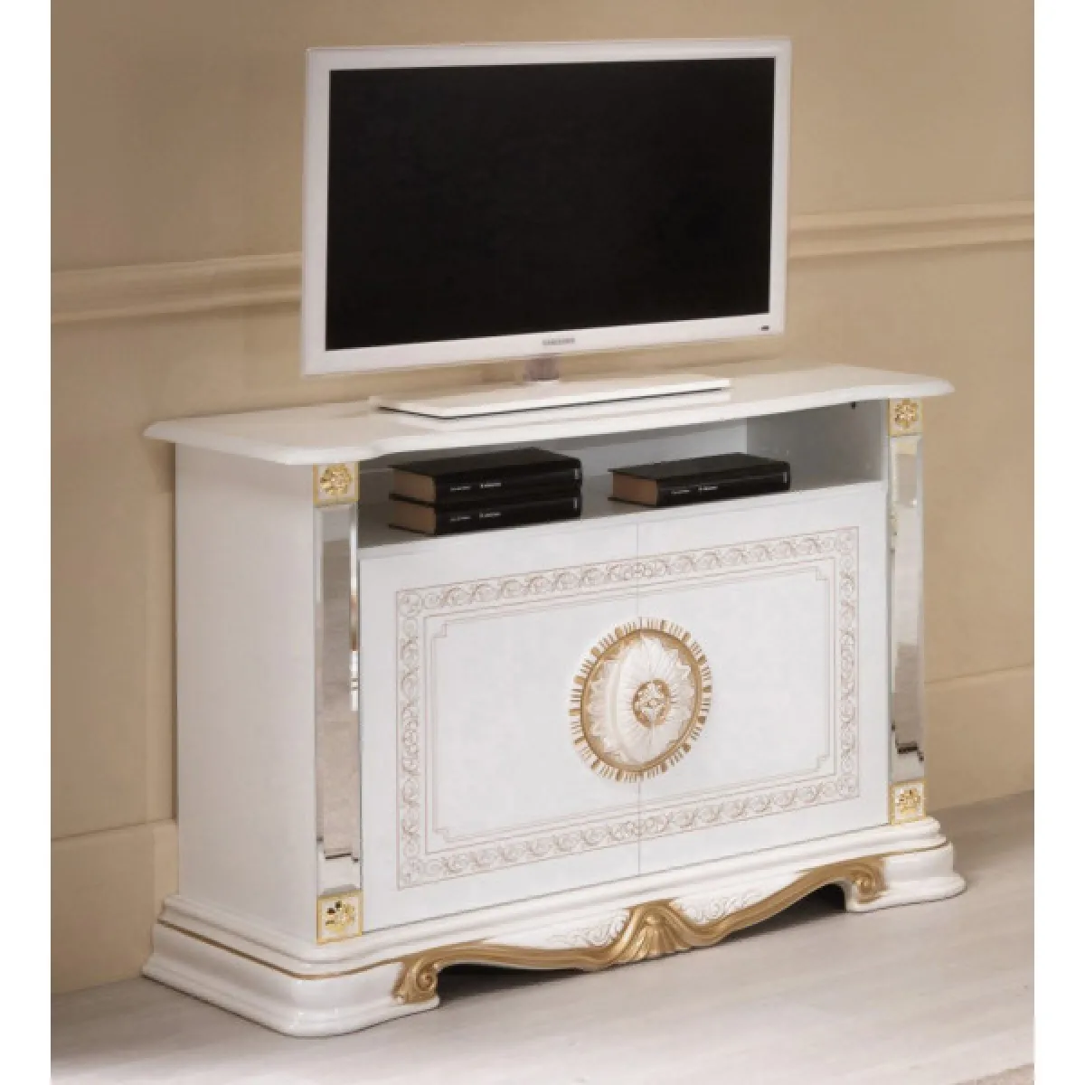 dansmamaison Meuble TV ADELE Blanc/Or