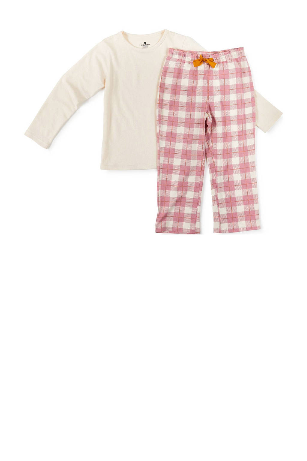 Little Label pyjama met roze geruite broek