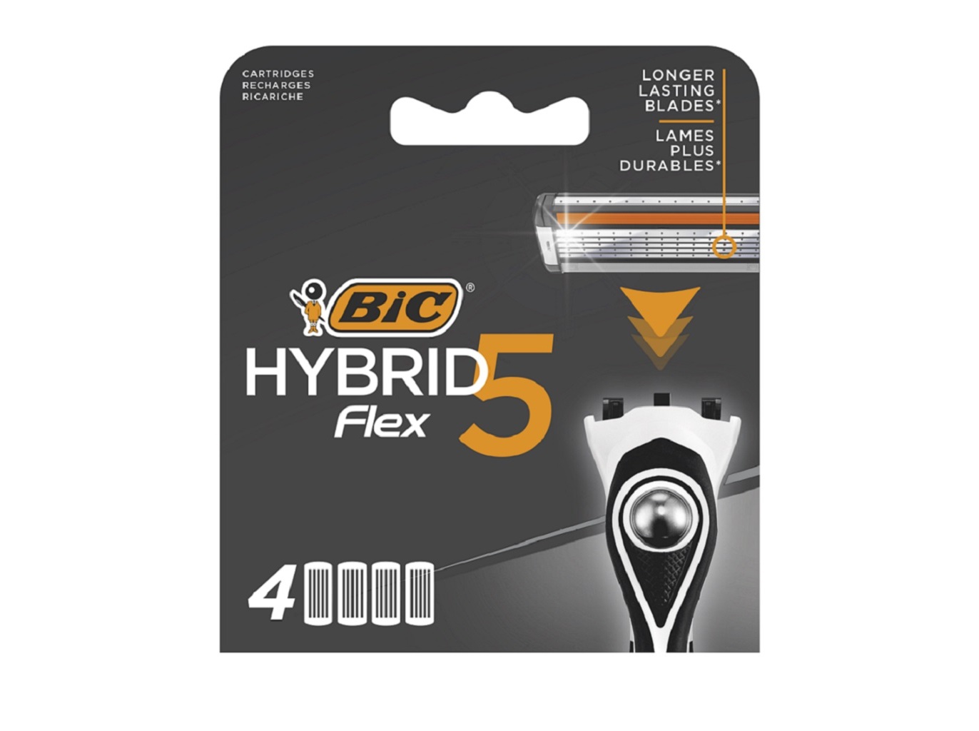 LÂMINA BIC HYBRID DESCARTÁVEL FLEX5 4 RECARGAS
