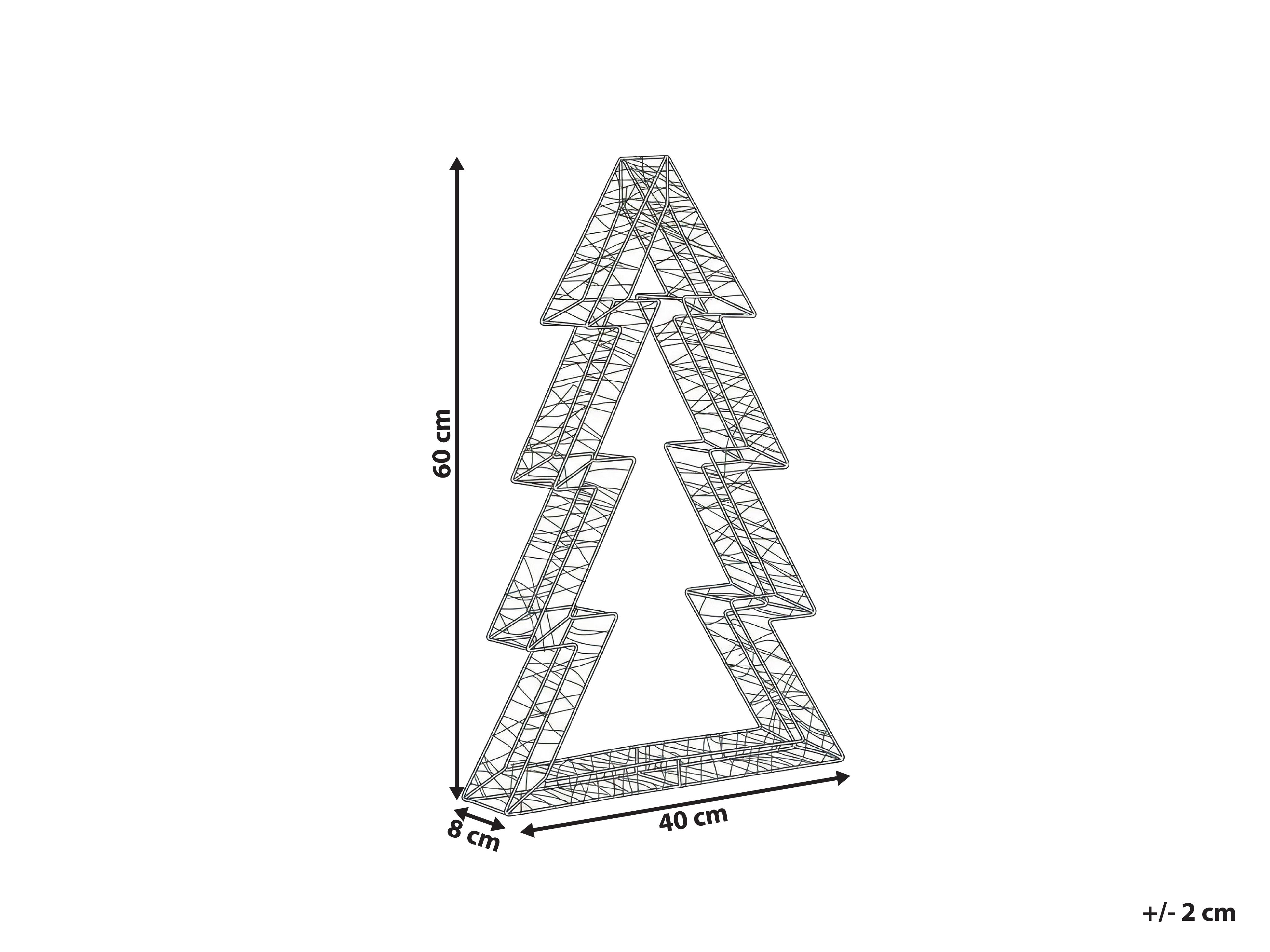 Buitendecoratie LED AKERAN Kerstboom 60 cm Zilver