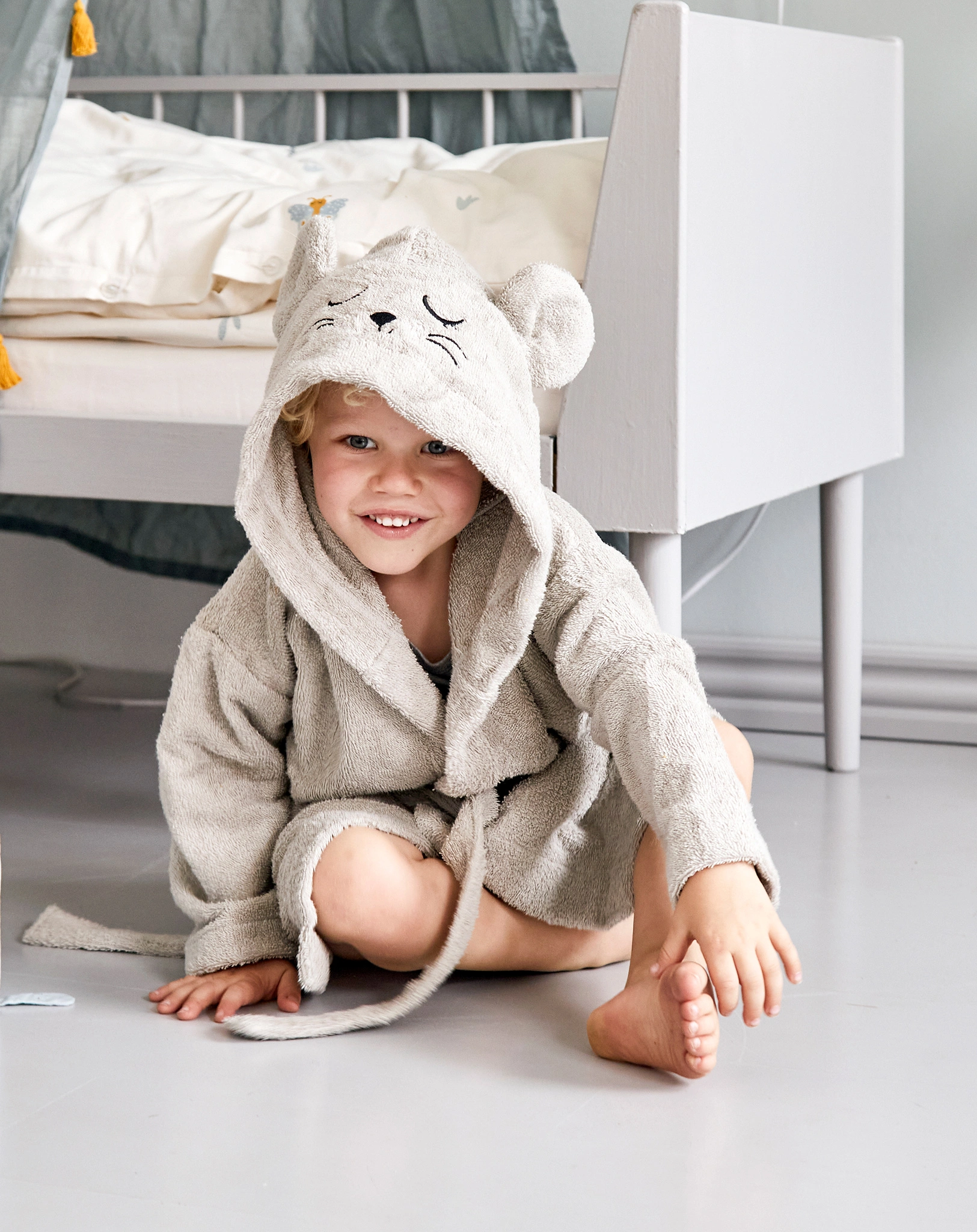 Bademantel MOUSE in grey