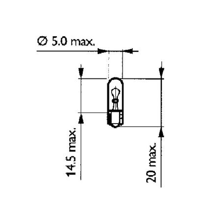 Ampoule Philips TEMOINS WEDGE BASE T5 1,2W 12V 1,2W W2X4.6D Universel