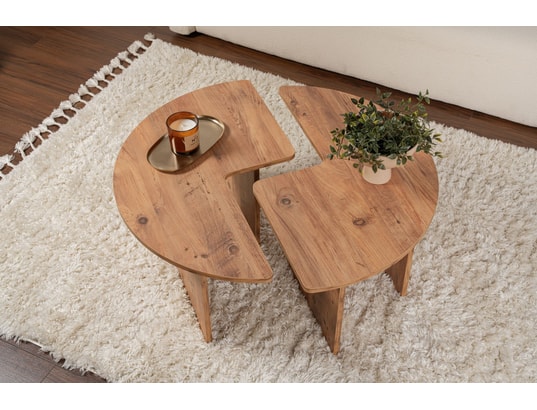 CONCEPT1 - Table basse Moira Pin Atlantique 90 x 90 x h41cm