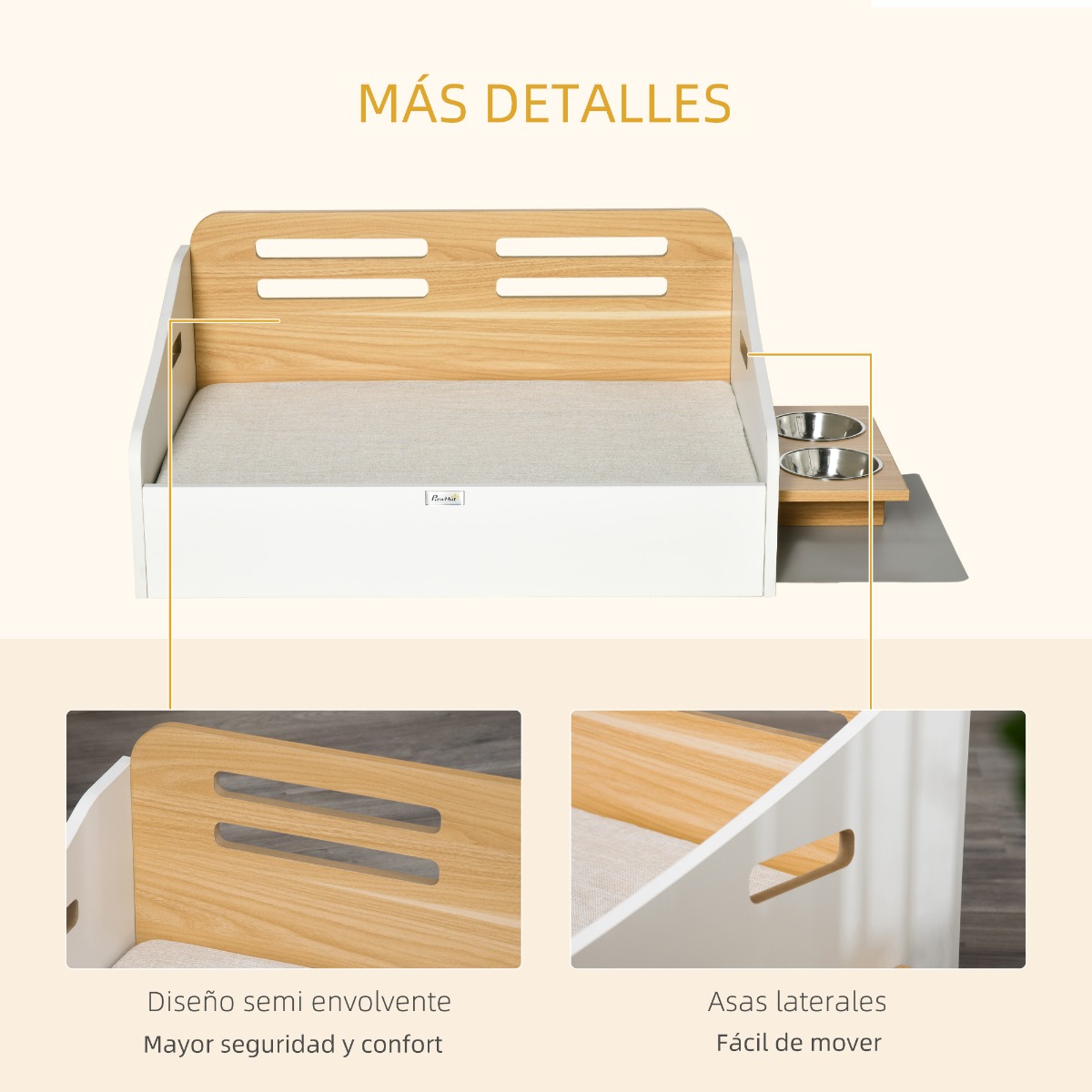 Cama de madeira PawHut para cães e gatos