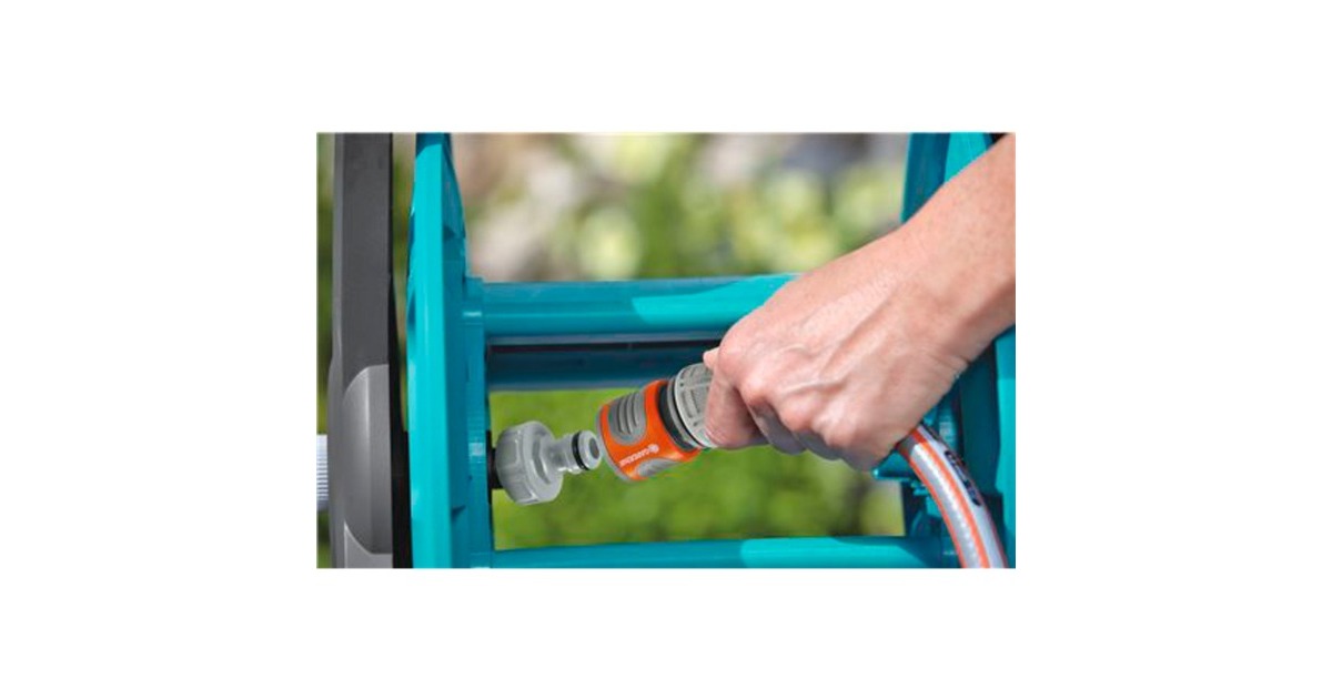 GARDENAMetalen Slangenwagen 100  (Grijs/turquoise, 2674-20)
