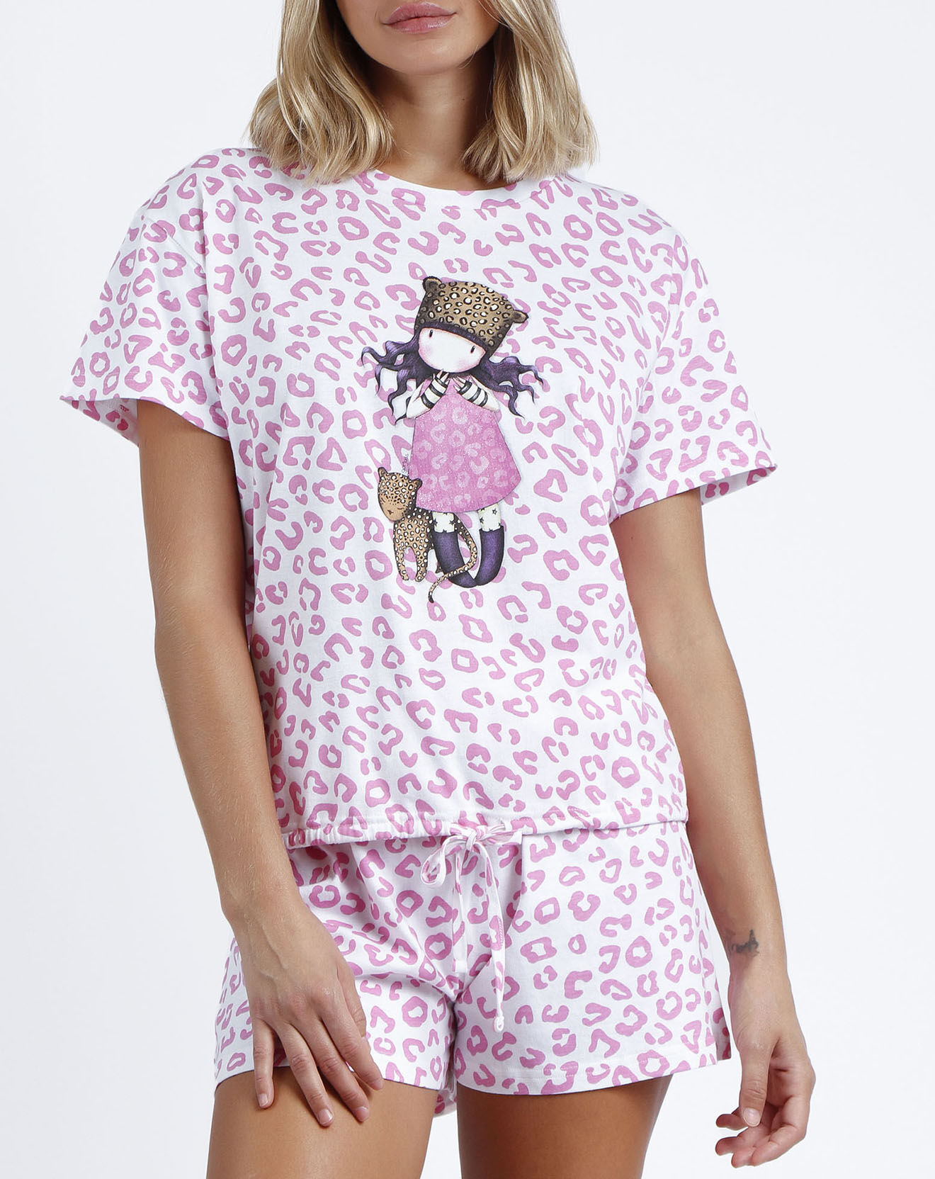 Santoro Gorjuss Pyjama T-Shirt & Short Céleste rose