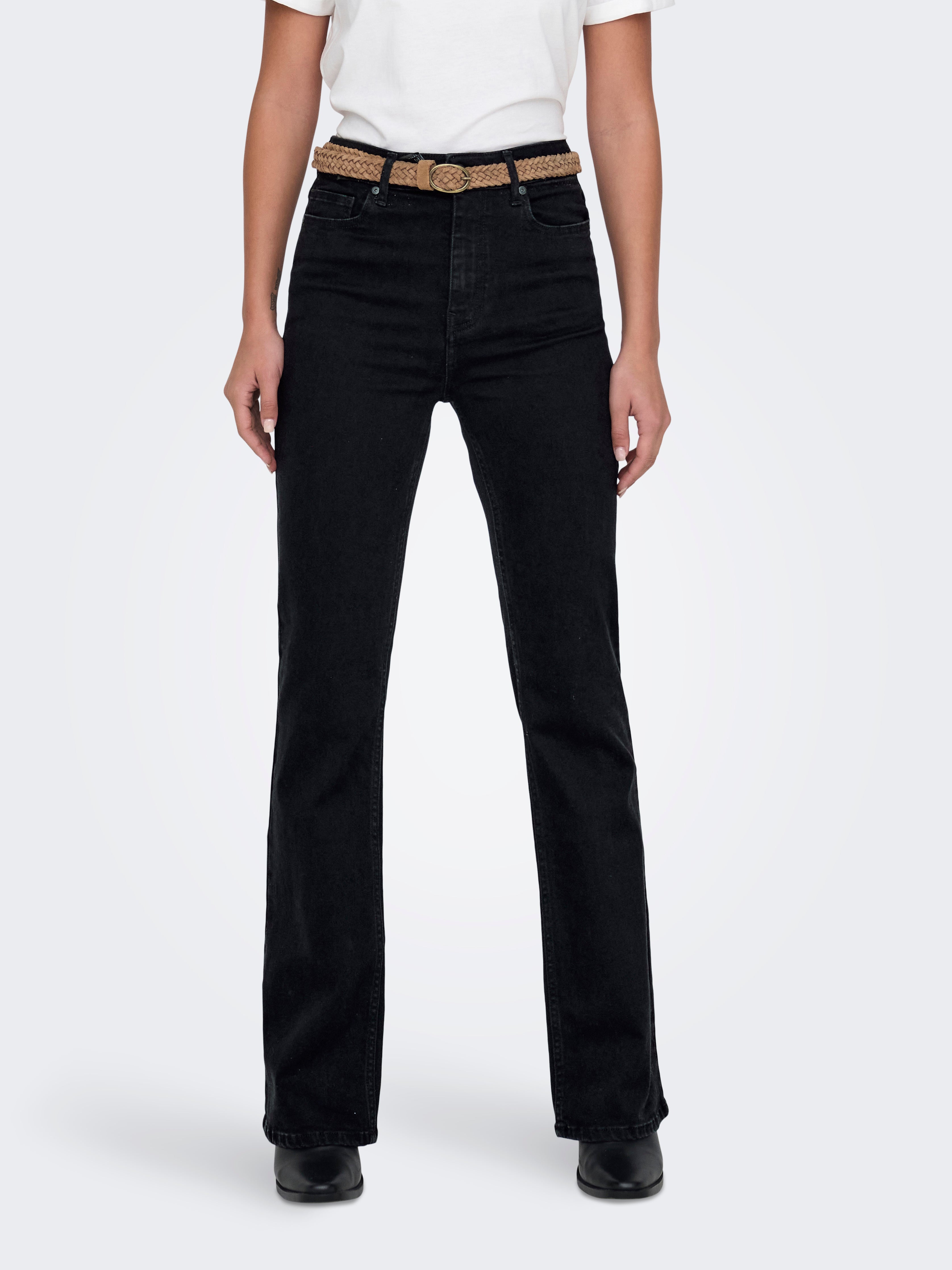 ONLLUNA Hohe Taille Ausgestellt Jeans Black