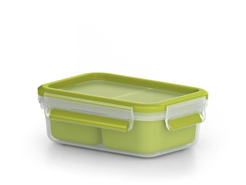 Emsa Lunchbox Clip & Go 0.55 l, Grün Snackbox mit Einsätzen