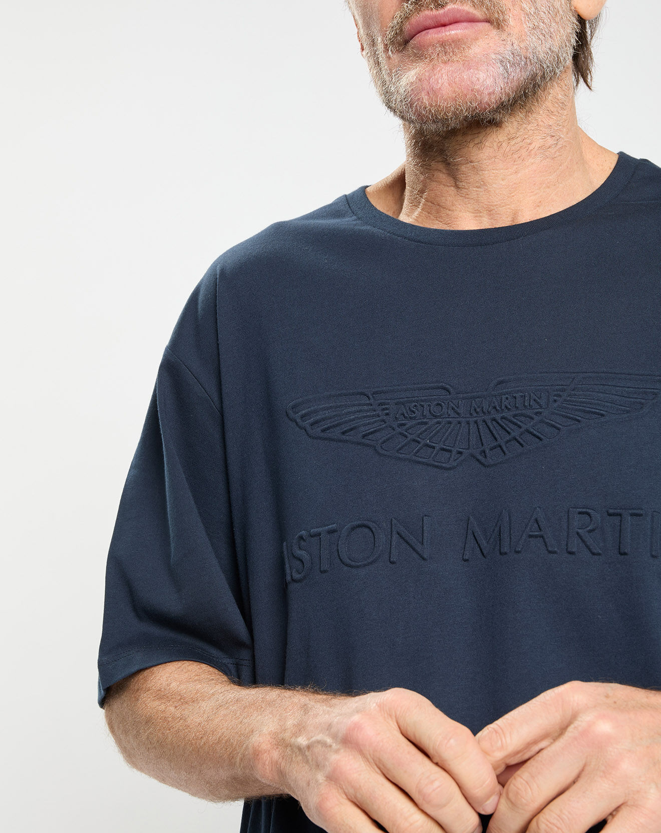 Hackett London T-Shirt Regular Fit Aston Martin Racing embossé bleu marine