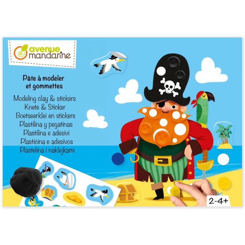 Boîte créative, Pâte à modeler et gommettes, Pirates - Bleu