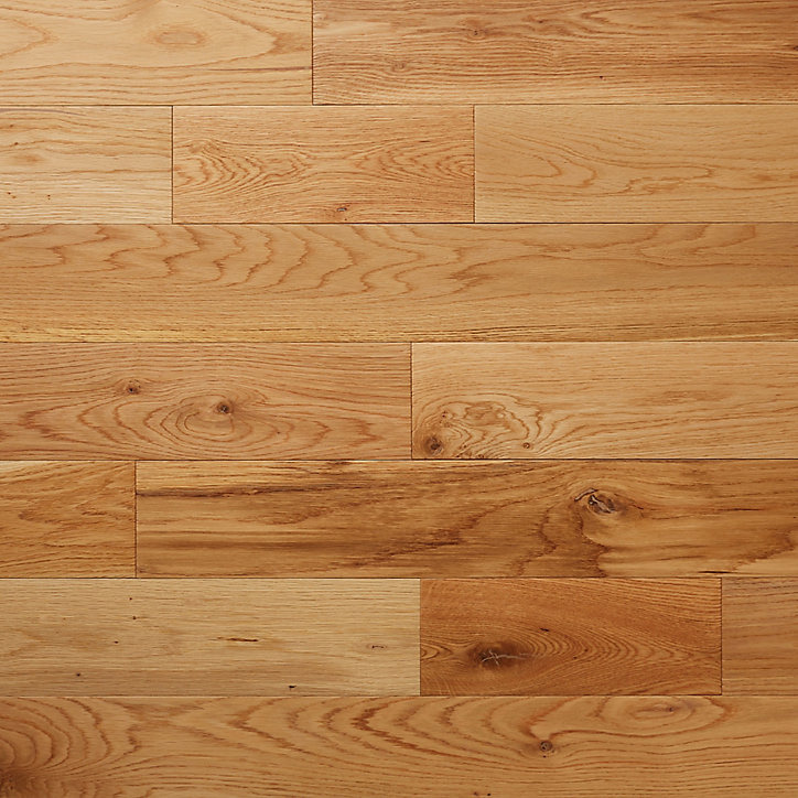 Parquet massif clipsable en chêne GoodHome Laholm finition vernis mat coloris naturel