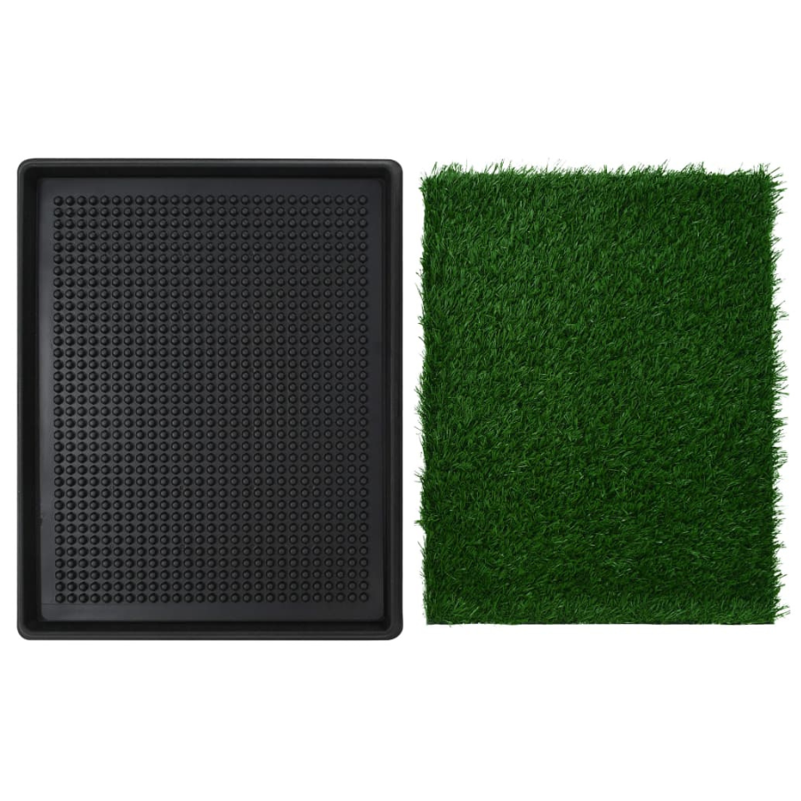 vidaXL Banheiro para animais de estimação com bandeja, grama artificial, para cães, verde