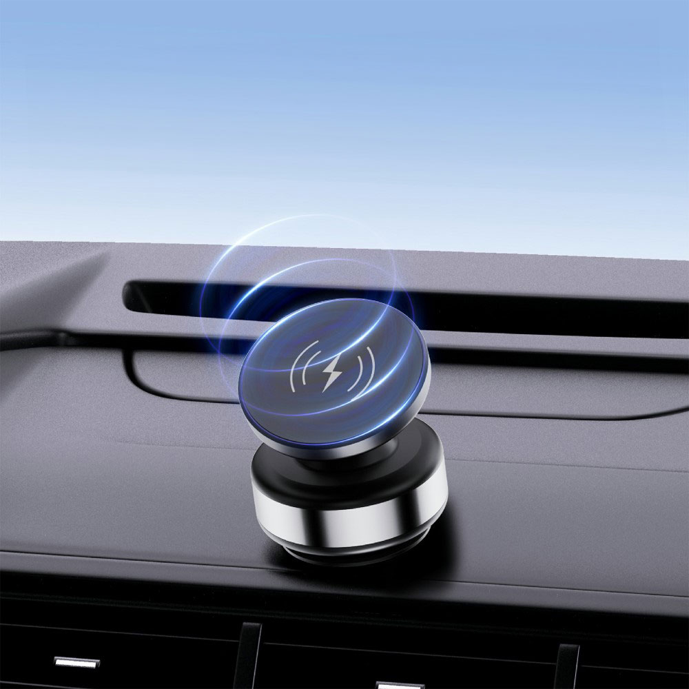 (15W) Dashboard MagSafe Auto KFZ Ladegerät Saugnapf Halterung mit Drehfunktion - Schwarz