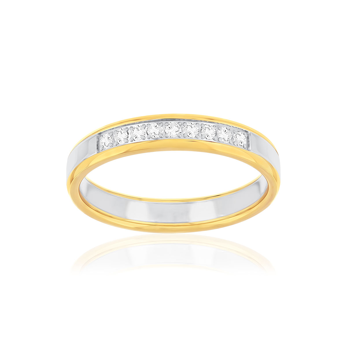 Alliance 2 ors 750 jaune et blanc diamants