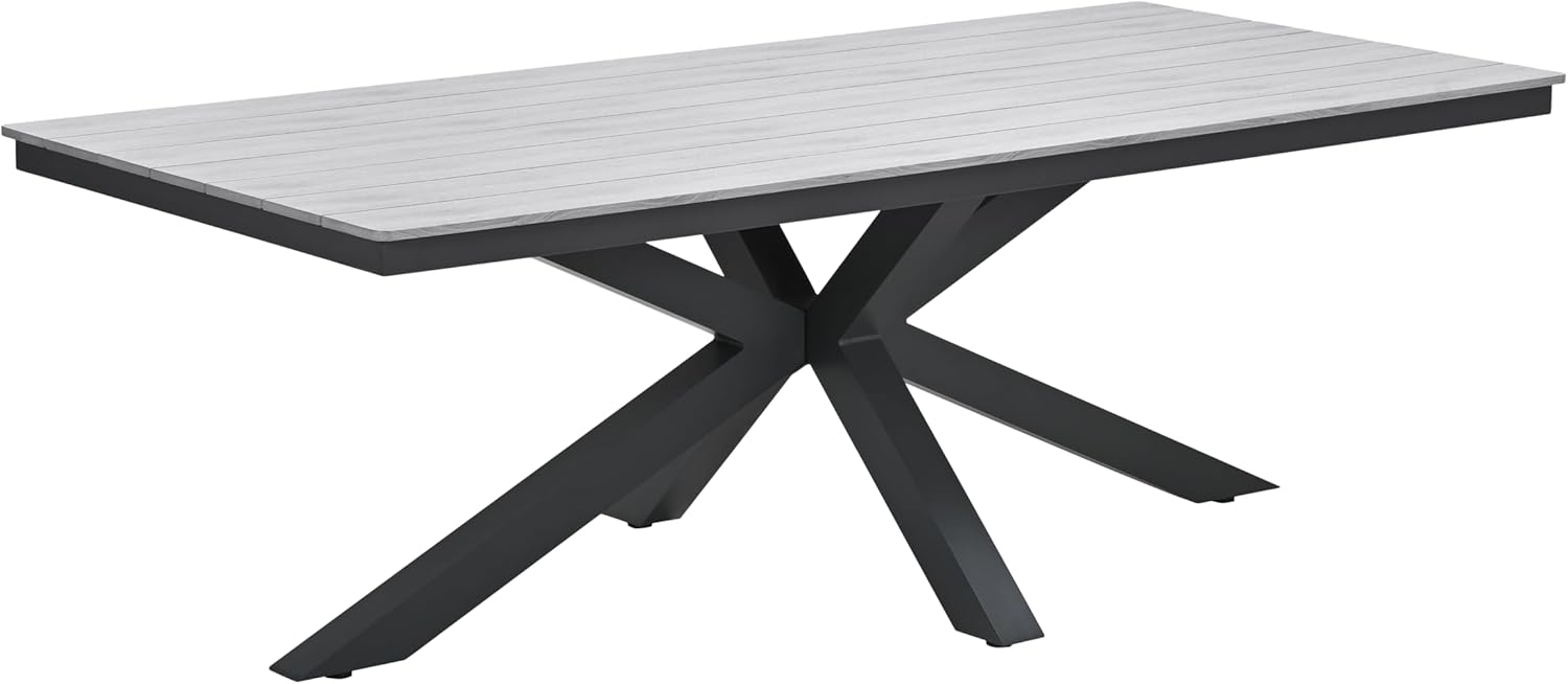 Gardissimo Gartentisch Esstisch Armati dunkel 220 x 100 cm rechteckig, Tisch Aluminium Nonwood Wetterfest Outdoor anthrazit pflegeleicht