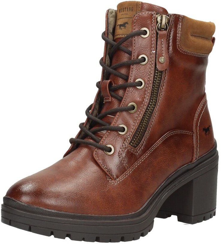 Mustang Veterschoenen Hak cognac