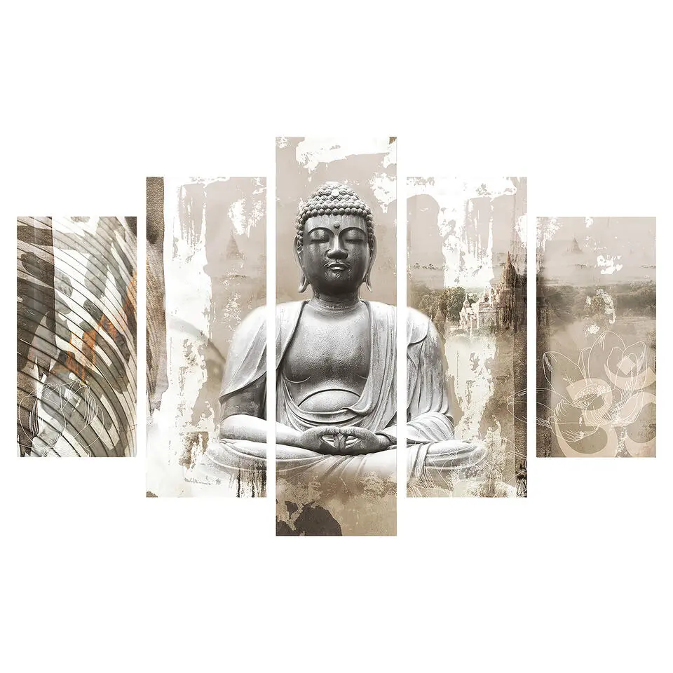 Art for the Home Boeddha Canvas Set van 5 100x150 cm