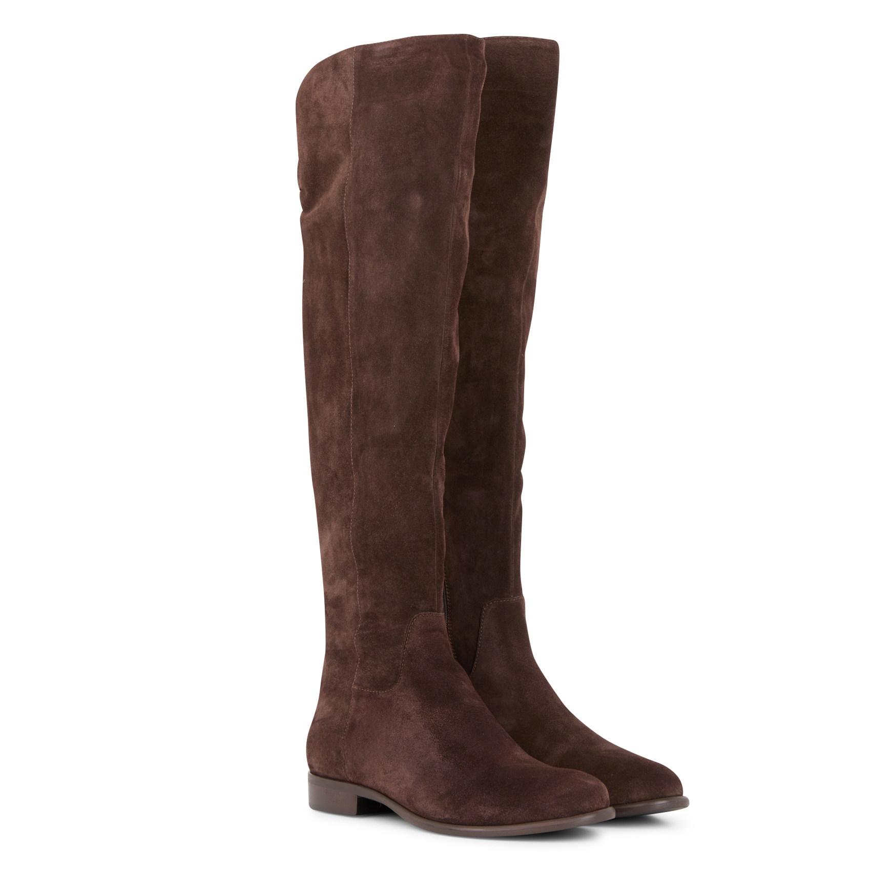 LAUREN - Bottes en cuir velours | Marron