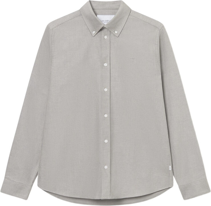 Les Deux Konrad Stripe Oxford Shirt Light sand/blueprint