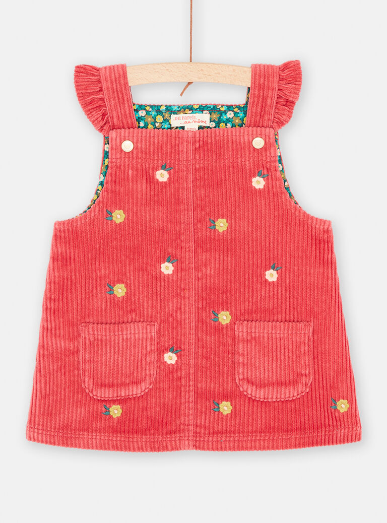 Robe cranberry à bretelles volantées pour bébé fille