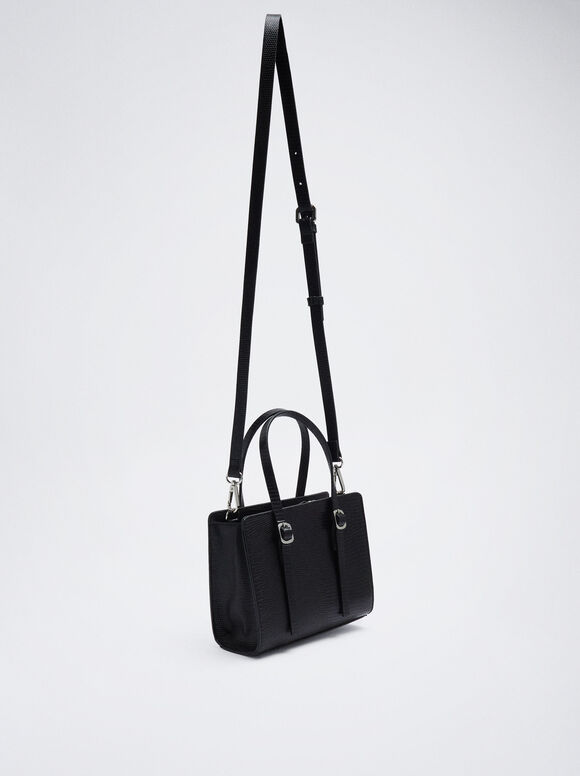 Bolsa Bandolera Grabado Animal - Negro