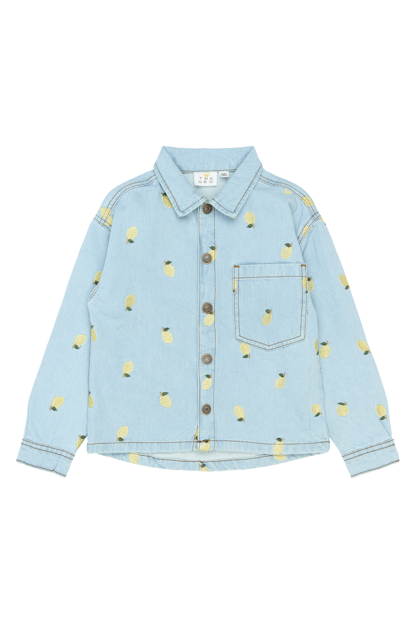 The New The New blouse Sia light blue denim emb