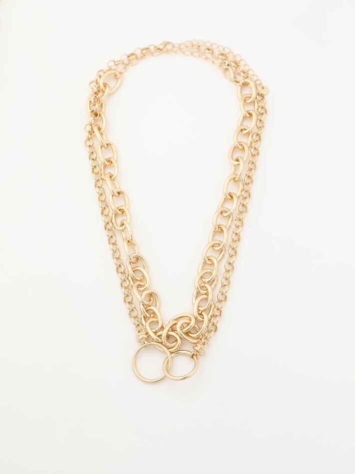 Conjunto de 2 colares combinando - Dourado