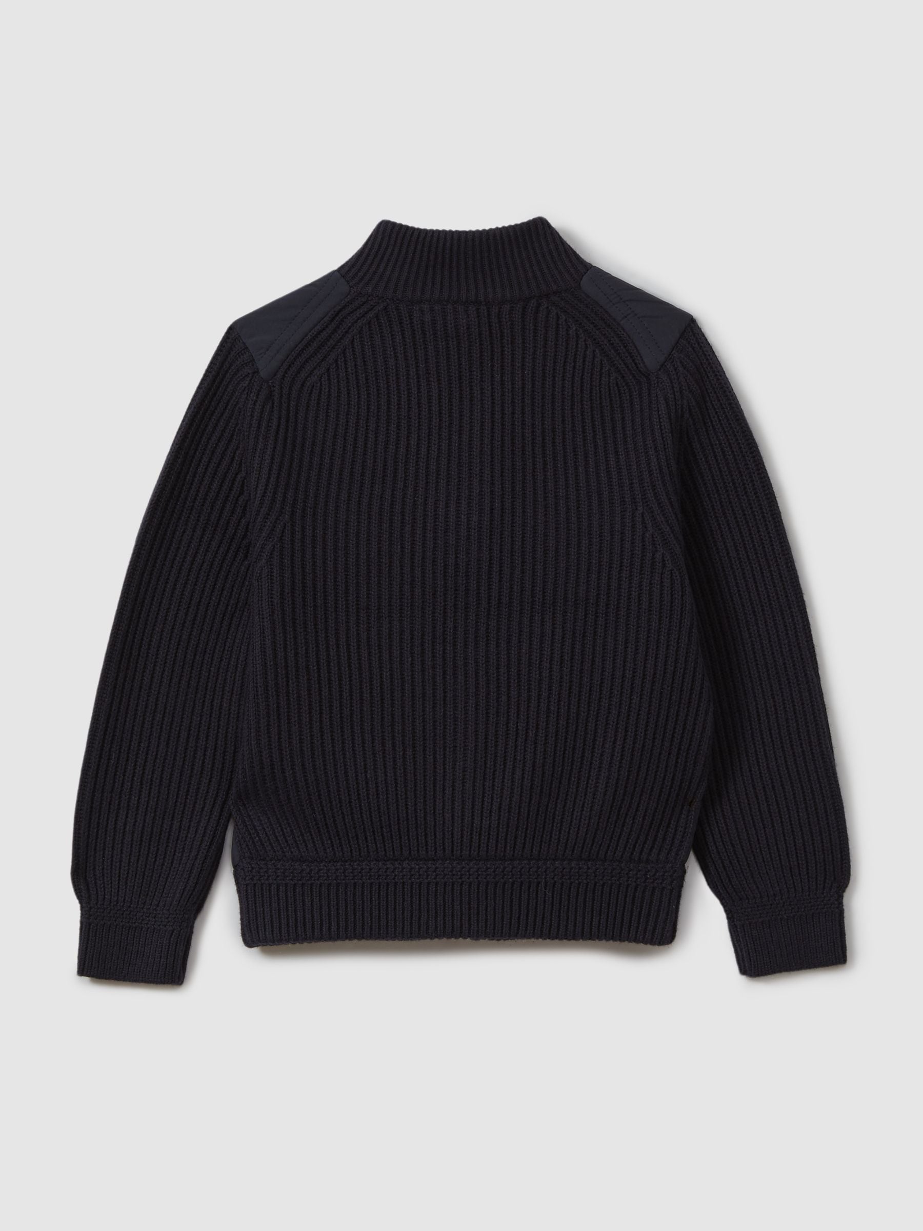 Marineblauw - Reiss - Trainer - Hybride doorgestikt jack met rits