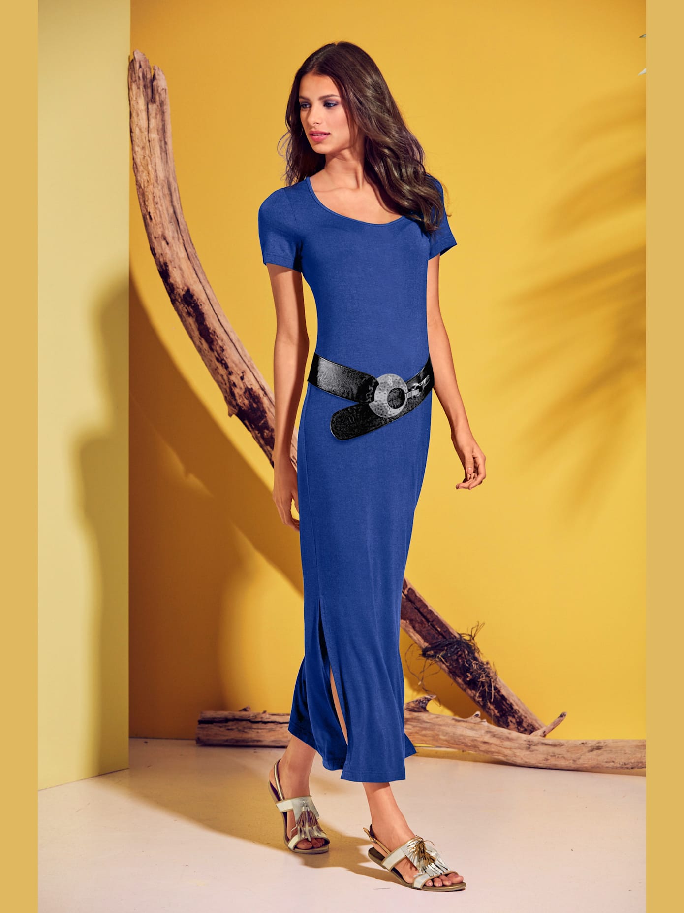 Robe en jersey coupe longue tendance, idéale pour l'été