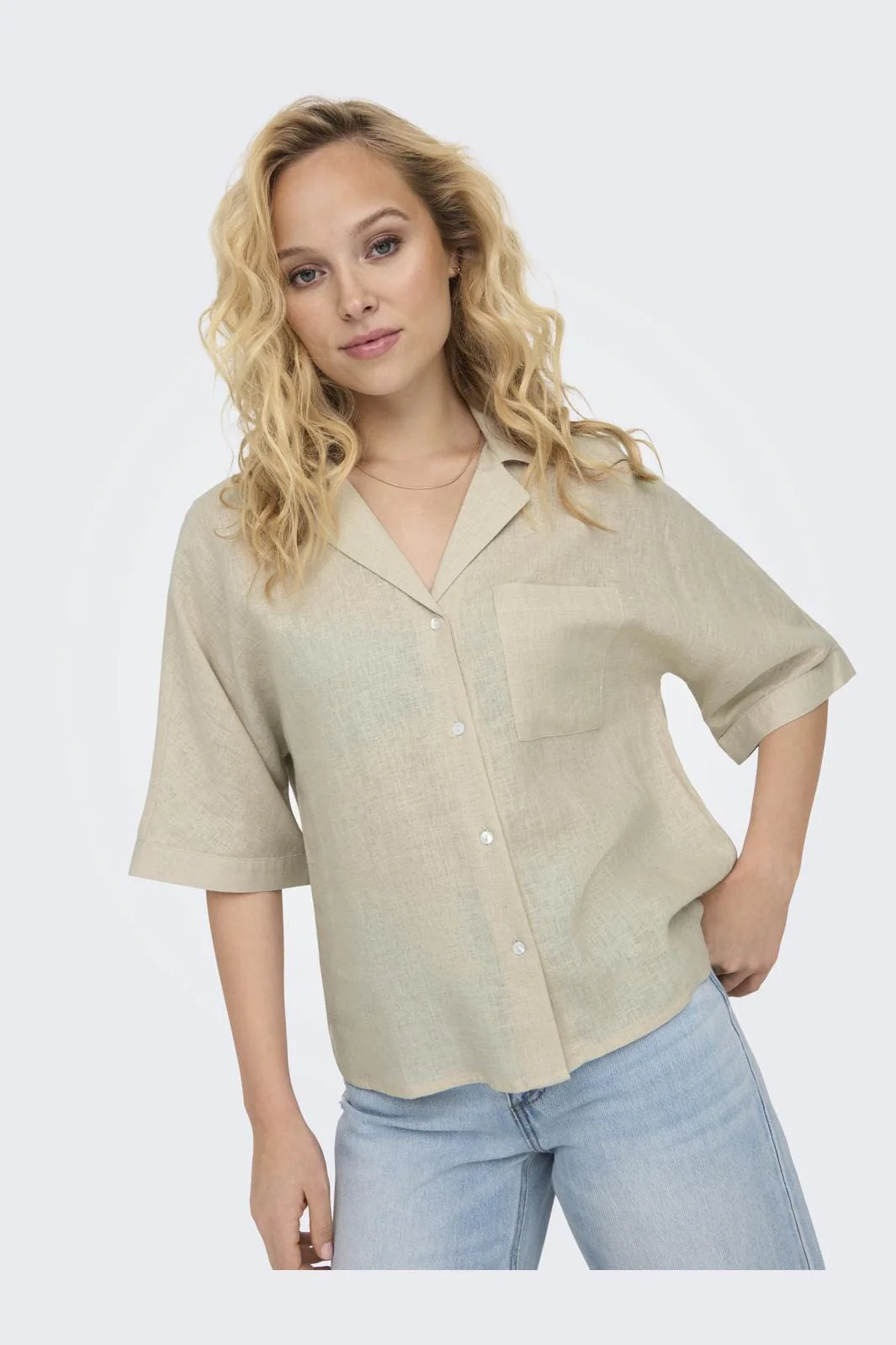 Only Onltokyo Life Ss Linen Bl Shirt